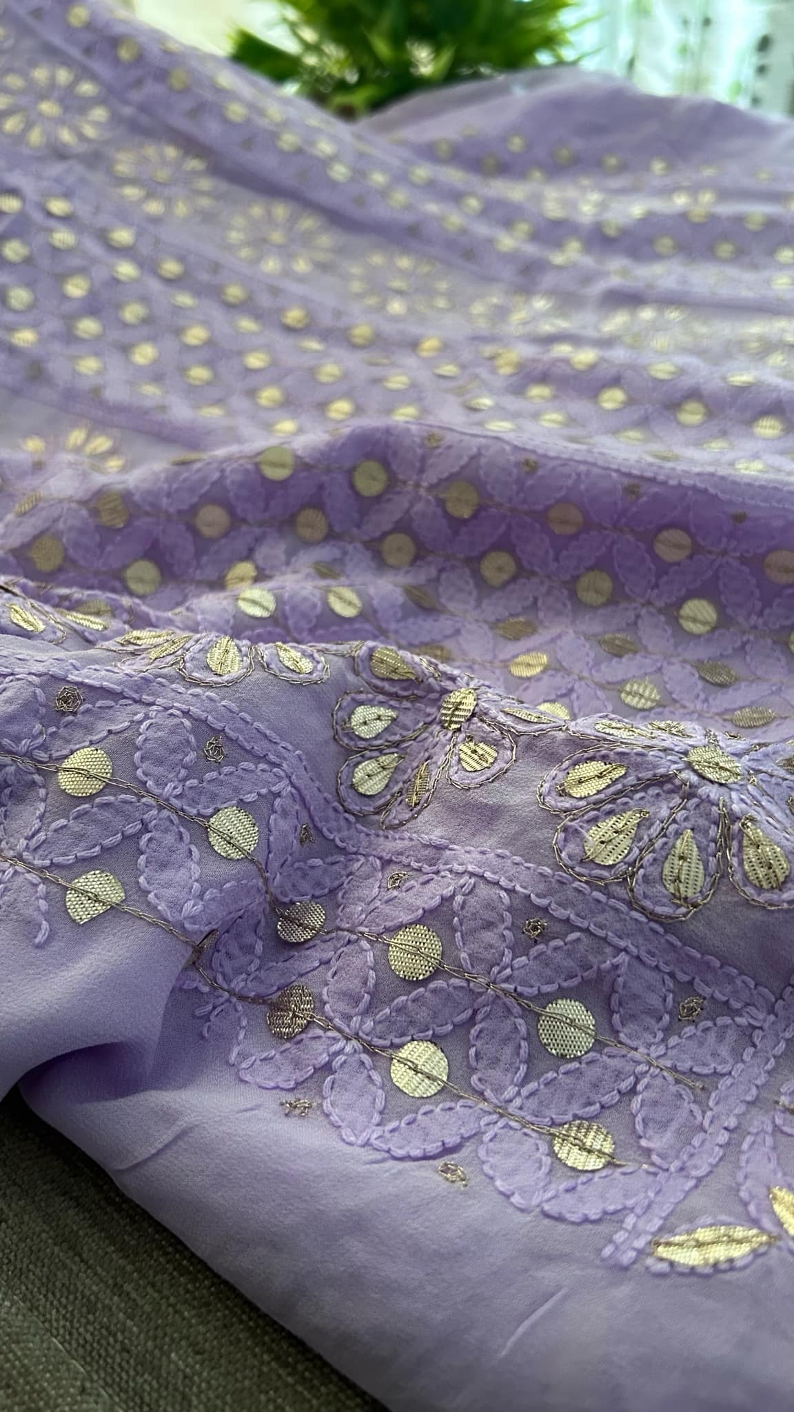 Lavender Gota Patti Chikankari Suit (Kurta & Dupatta)