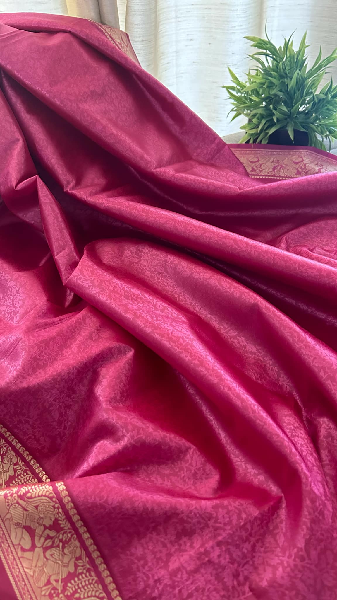 Magenta Mysore Art Silk Saree - Radha Krishna Collection