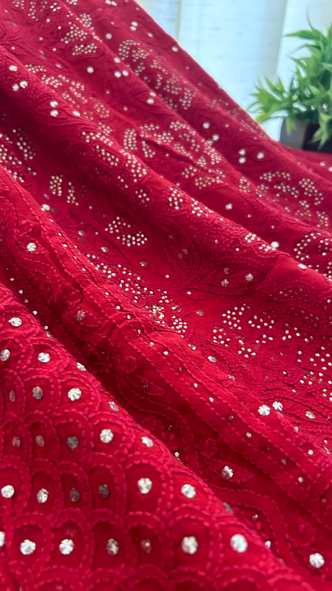 Mukaish Lucknow Chikankari Dupatta