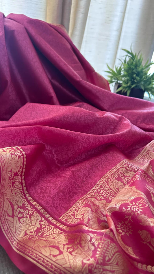 Magenta Mysore Art Silk Saree - Radha Krishna Collection