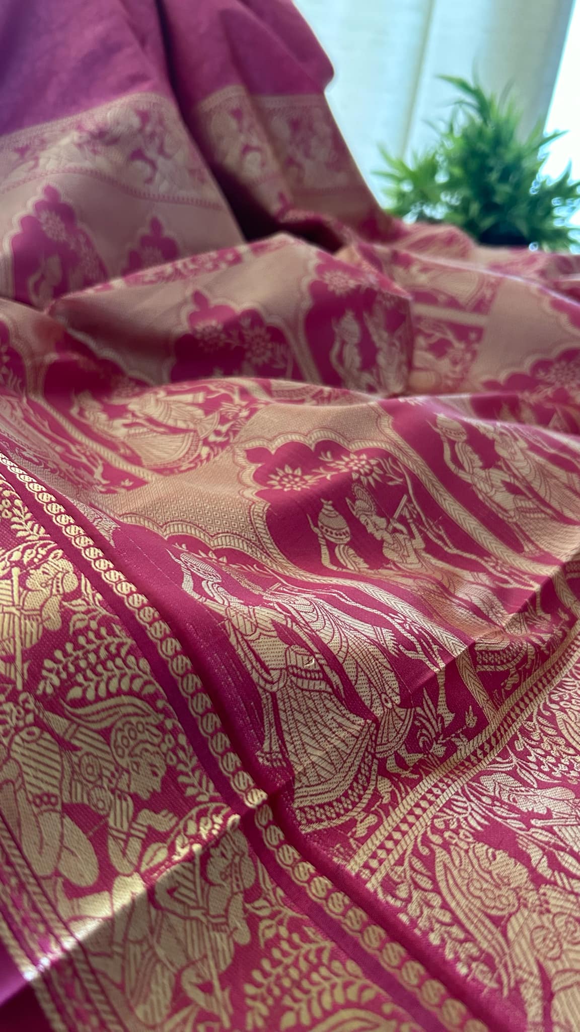 Magenta Mysore Art Silk Saree - Radha Krishna Collection