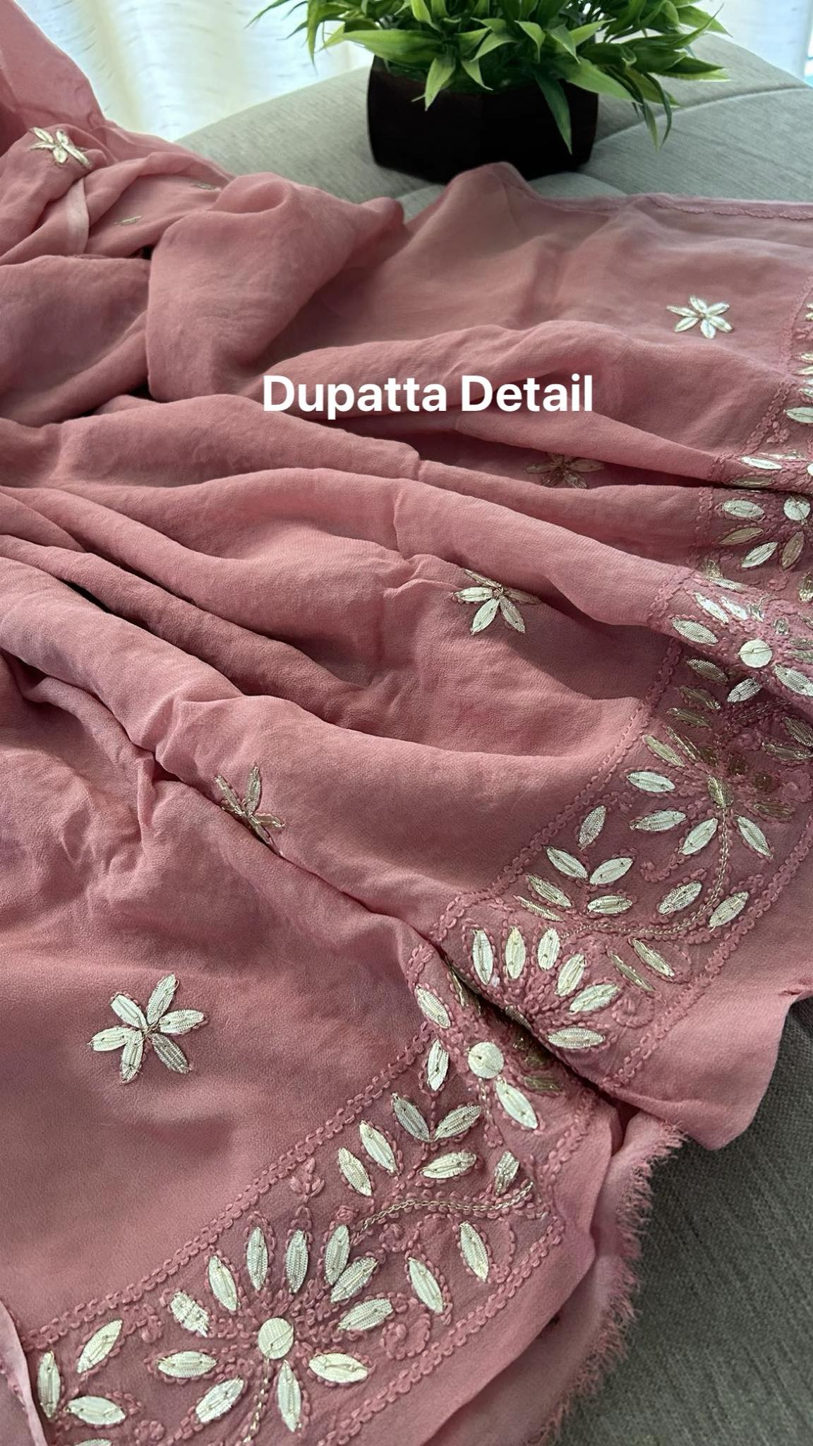 Taupe Brown Pearl & Gota Patti Chikankari Suit