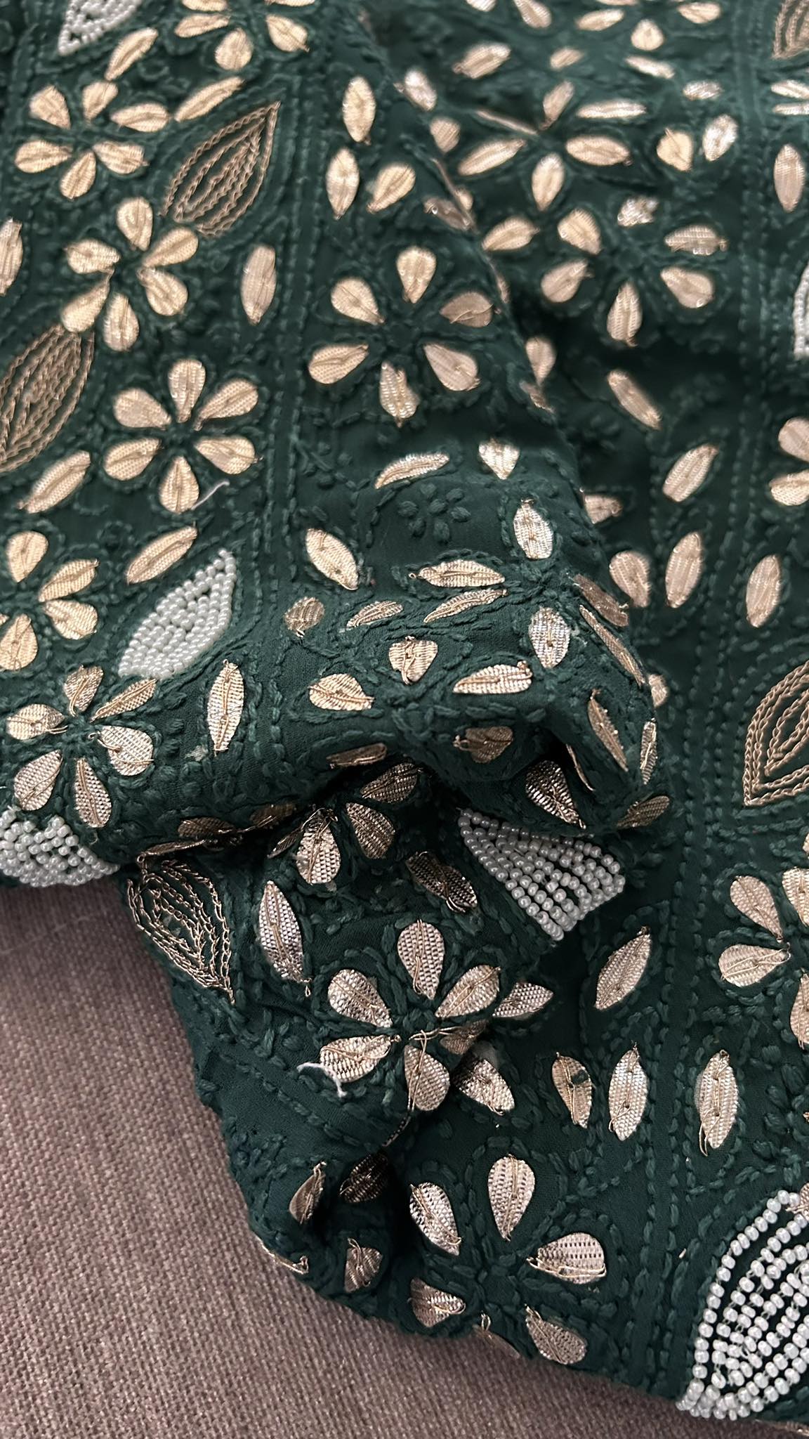 Green Pearl & Gota Patti Chikankari Suit