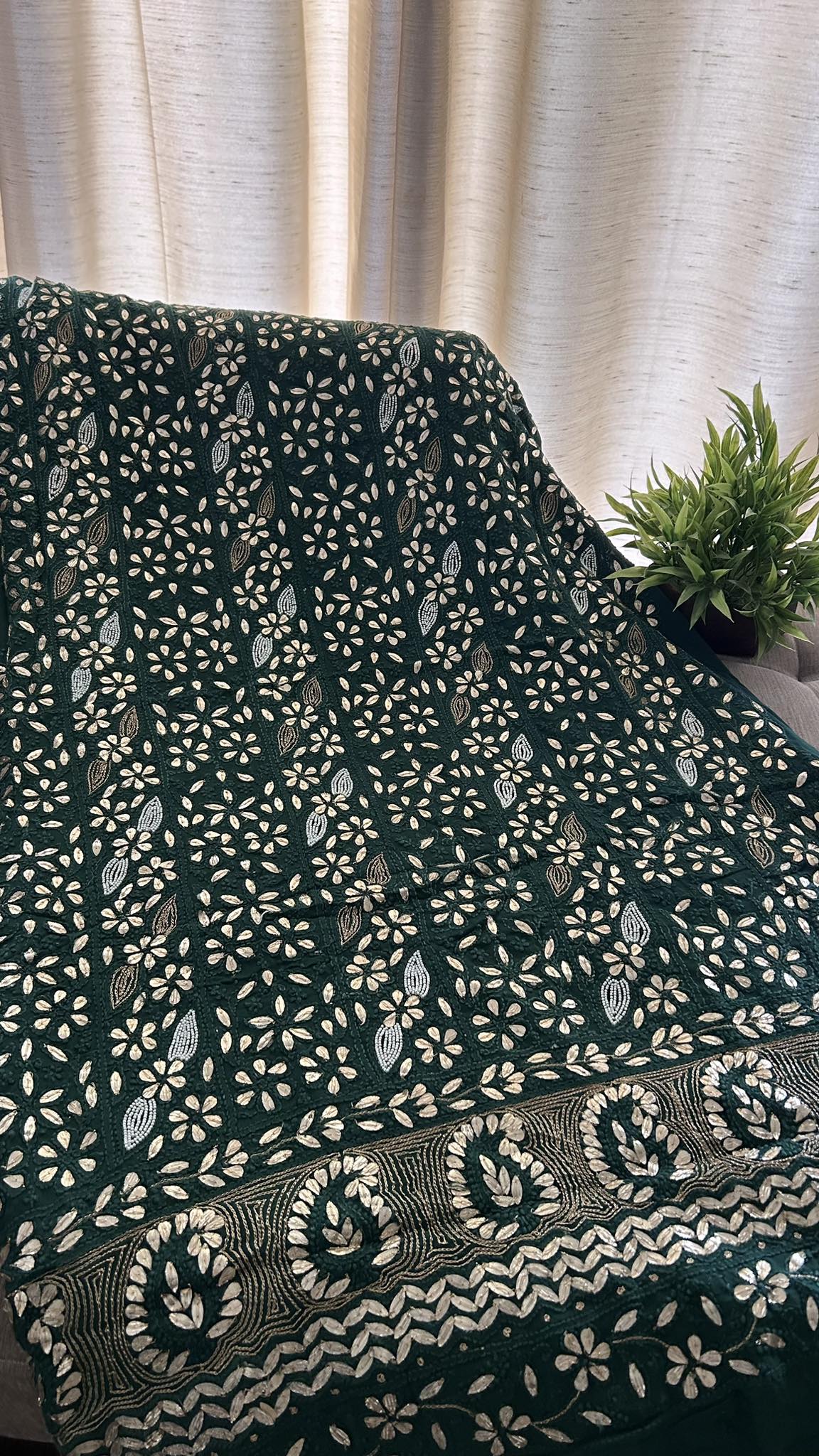 Green Pearl & Gota Patti Chikankari Suit