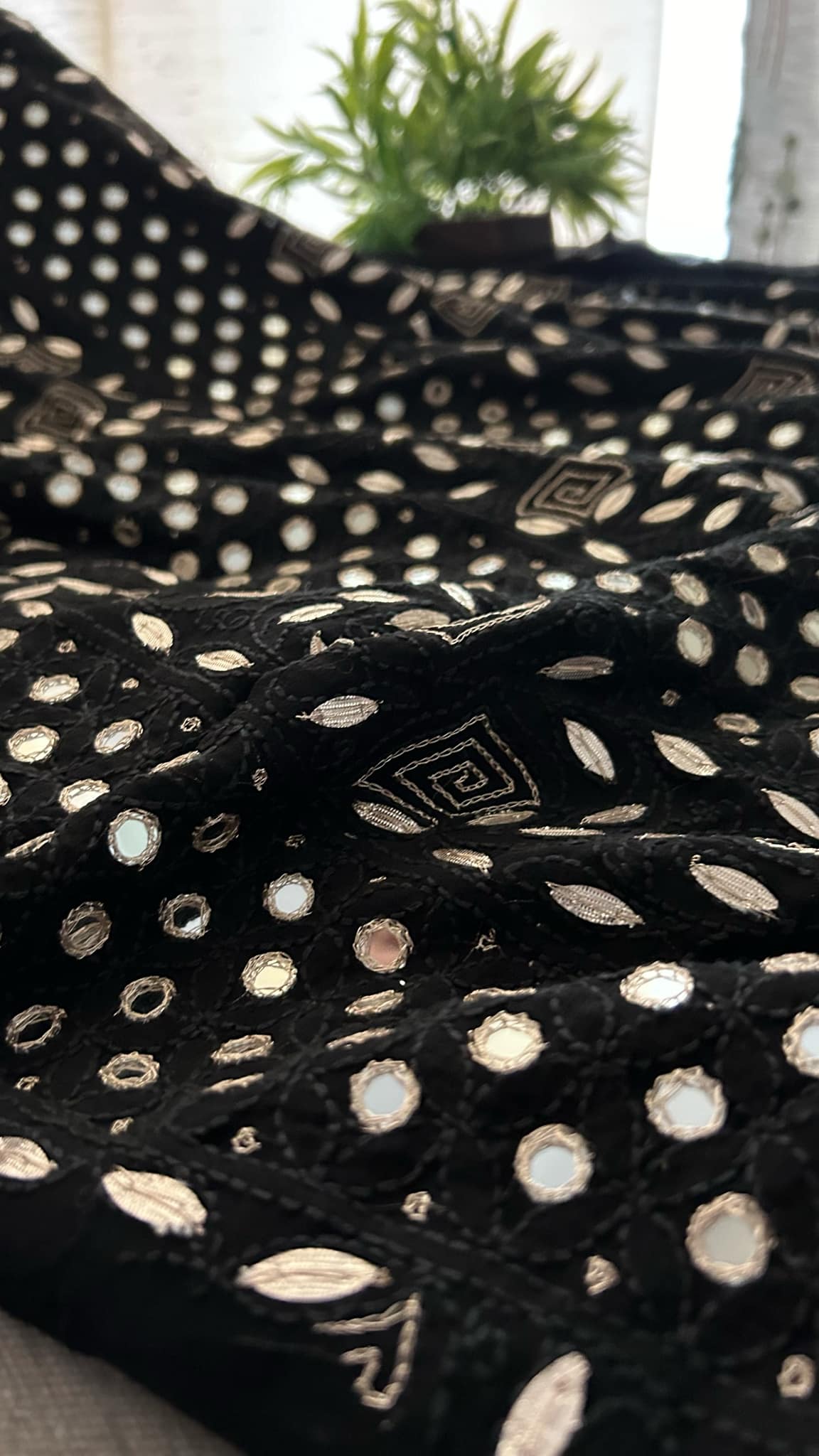 Black Mirror & Gota Patti Chikankari Suit (Kurta & Dupatta)