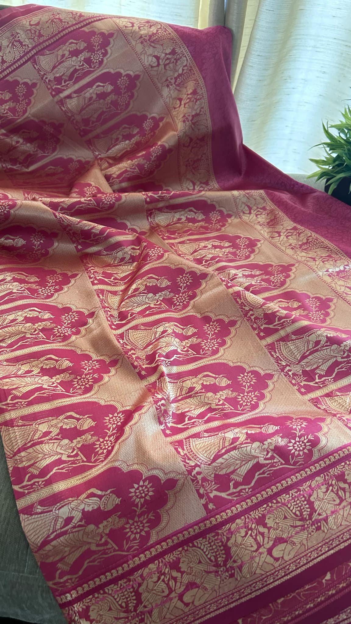 Magenta Mysore Art Silk Saree - Radha Krishna Collection