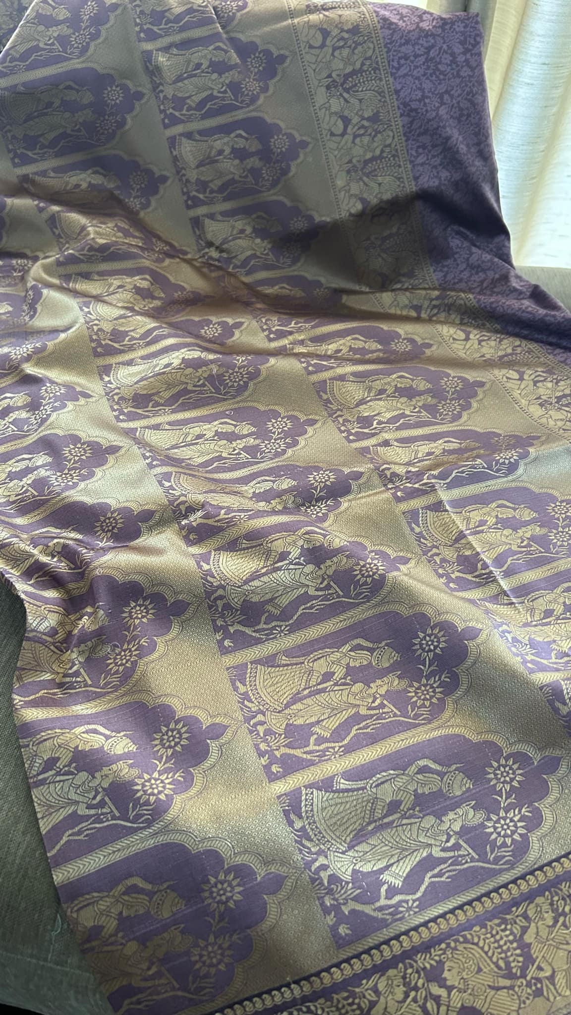 Mauve Mysore Art Silk Saree - Radha Krishna Collection