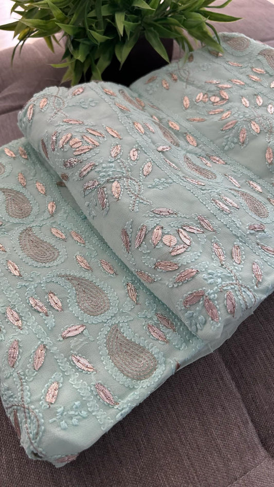 Sea Green Gota Patti Chikankari Suit (Kurta & Dupatta)