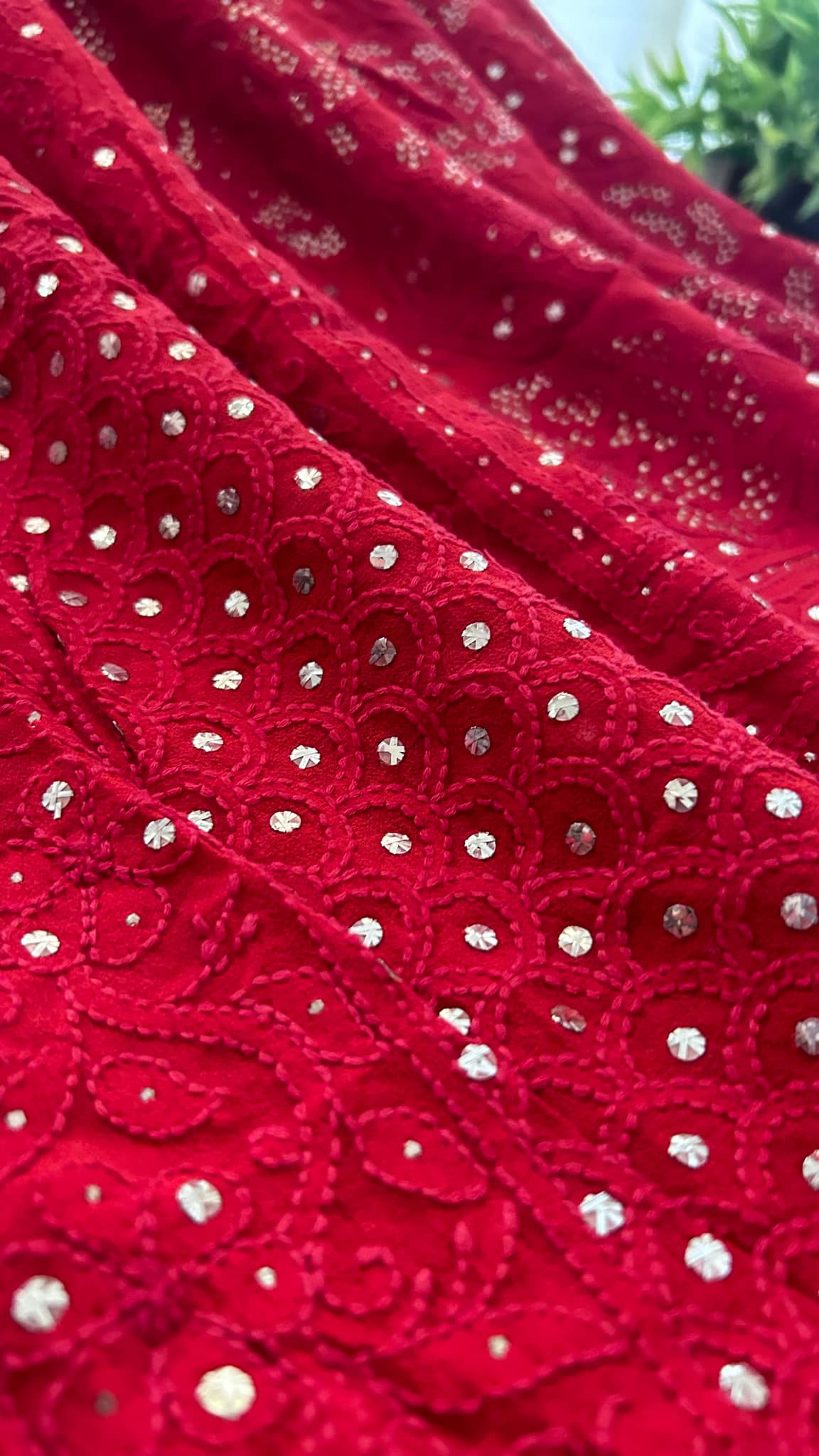 Mukaish Lucknow Chikankari Dupatta