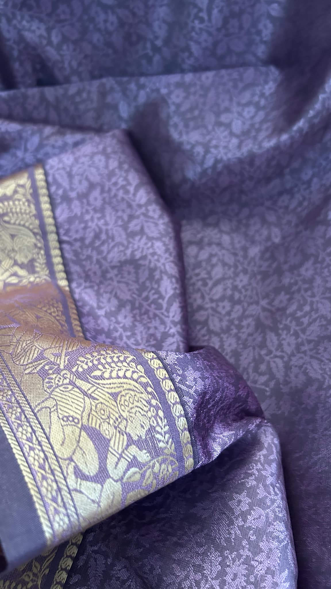 Mauve Mysore Art Silk Saree - Radha Krishna Collection