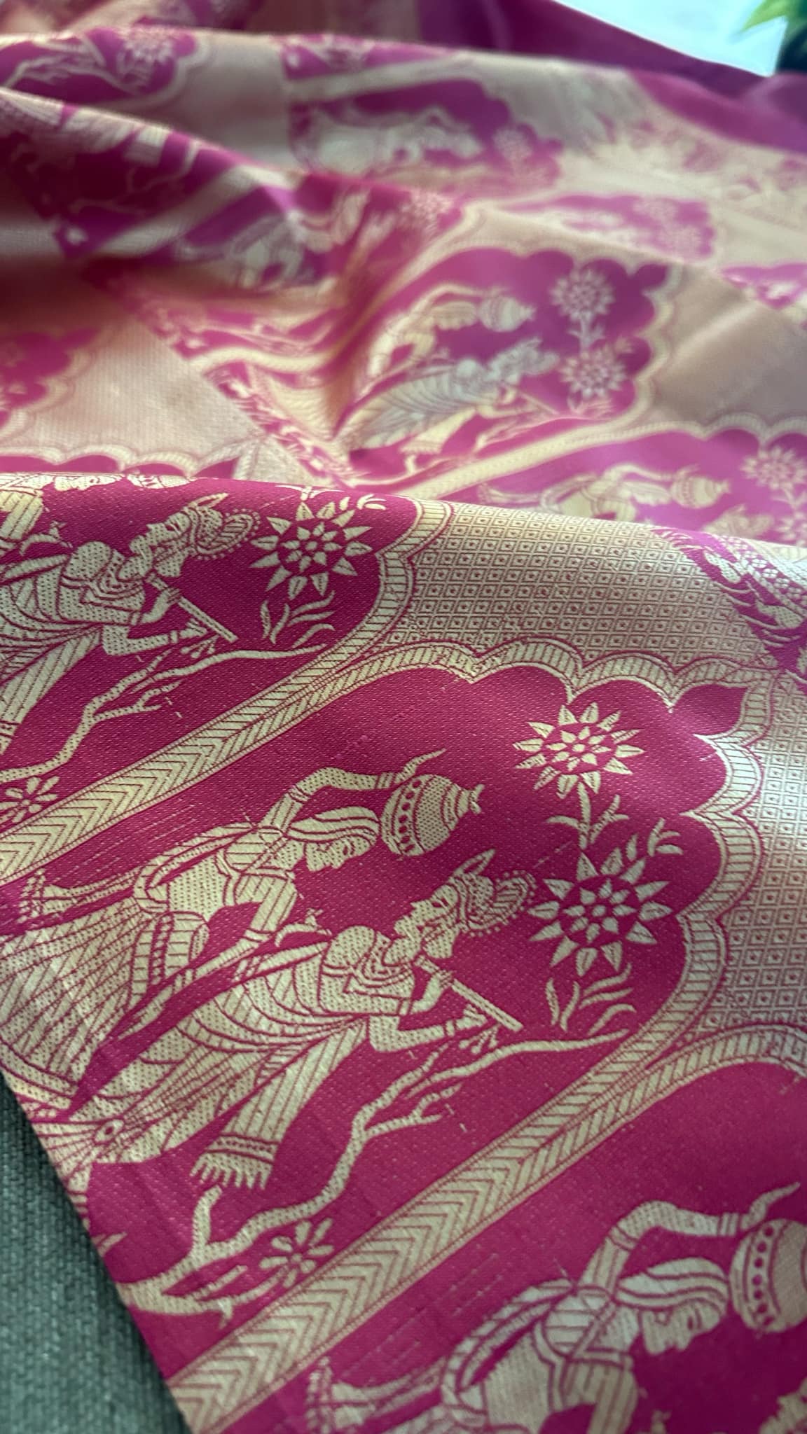 Magenta Mysore Art Silk Saree - Radha Krishna Collection