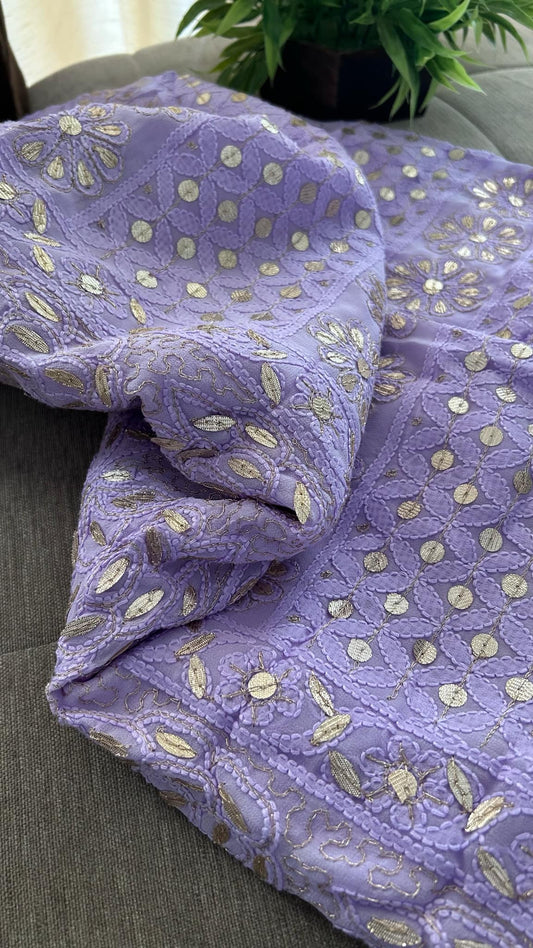 Lavender Gota Patti Chikankari Suit (Kurta & Dupatta)