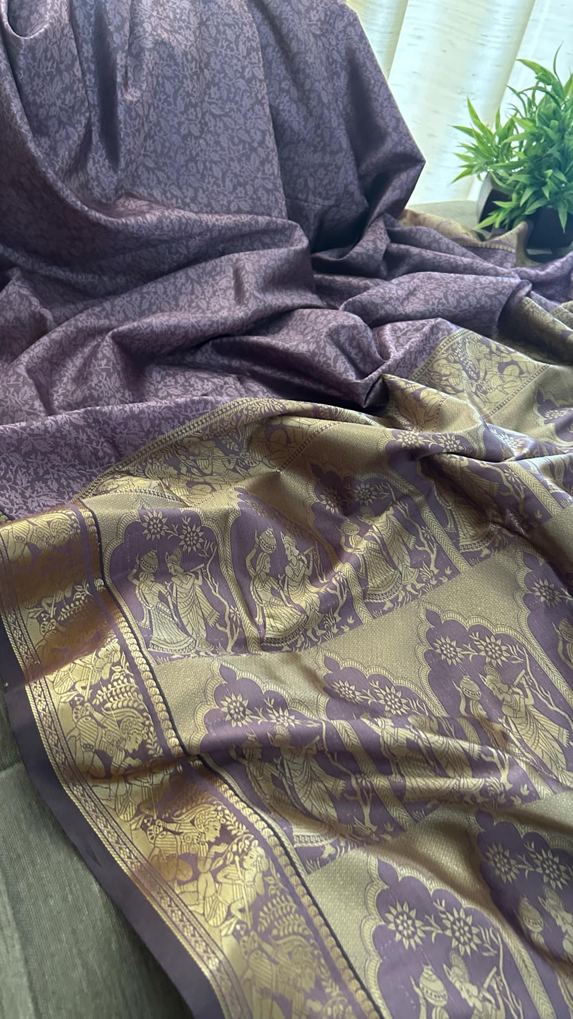 Mauve Mysore Art Silk Saree - Radha Krishna Collection