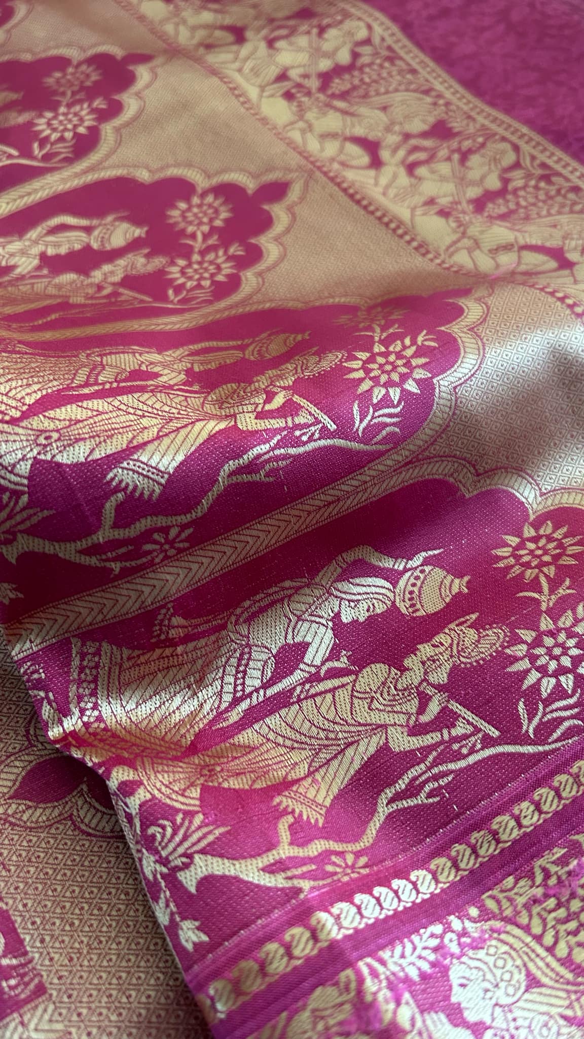 Magenta Mysore Art Silk Saree - Radha Krishna Collection