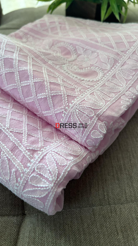 Baby Pink Chikankari Suit (Kurta & Dupatta) Suits