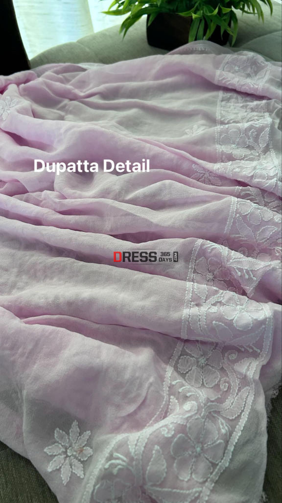 Baby Pink Chikankari Suit (Kurta & Dupatta) Suits