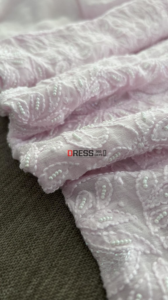 Baby Pink Pearl Lucknowi Chikankari Suit Suits