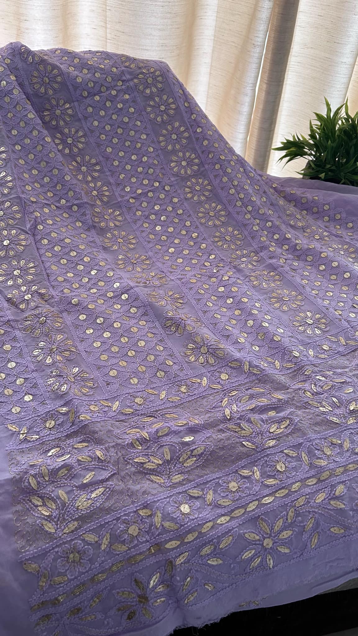 Lavender Gota Patti Chikankari Suit (Kurta & Dupatta)