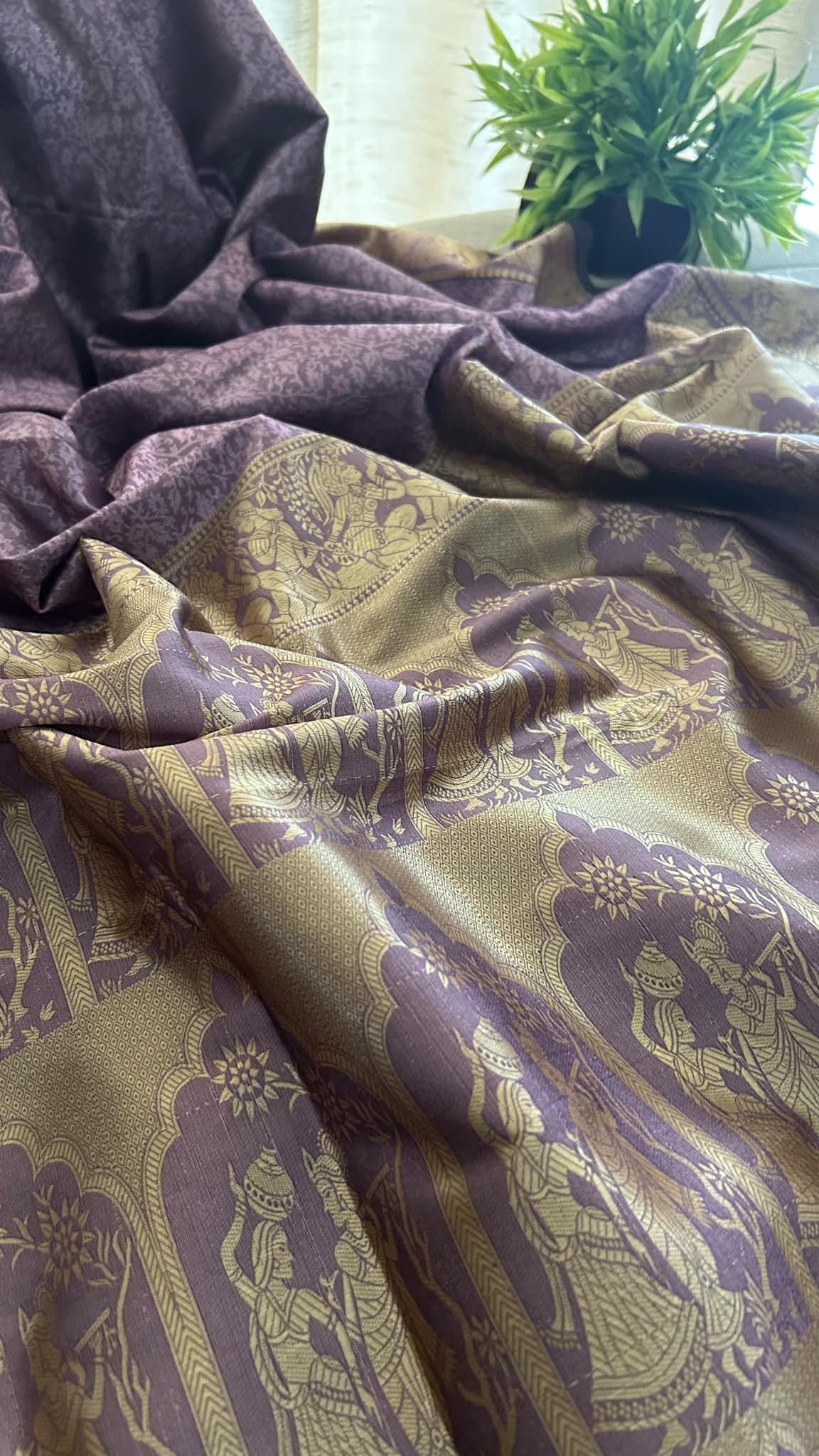 Mauve Mysore Art Silk Saree - Radha Krishna Collection