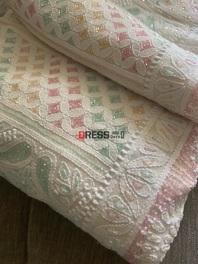 Cut Dana Work Chikankari Suit Suits