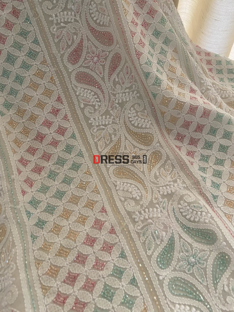 Cut Dana Work Chikankari Suit Suits