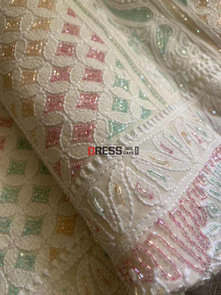 Cut Dana Work Chikankari Suit Suits