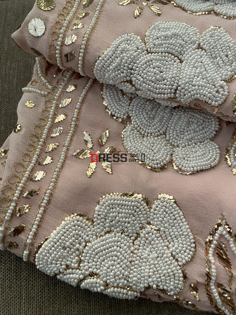 Exclusive Pastel Pink Kamdani & Pearl Suit Chikankari Suits