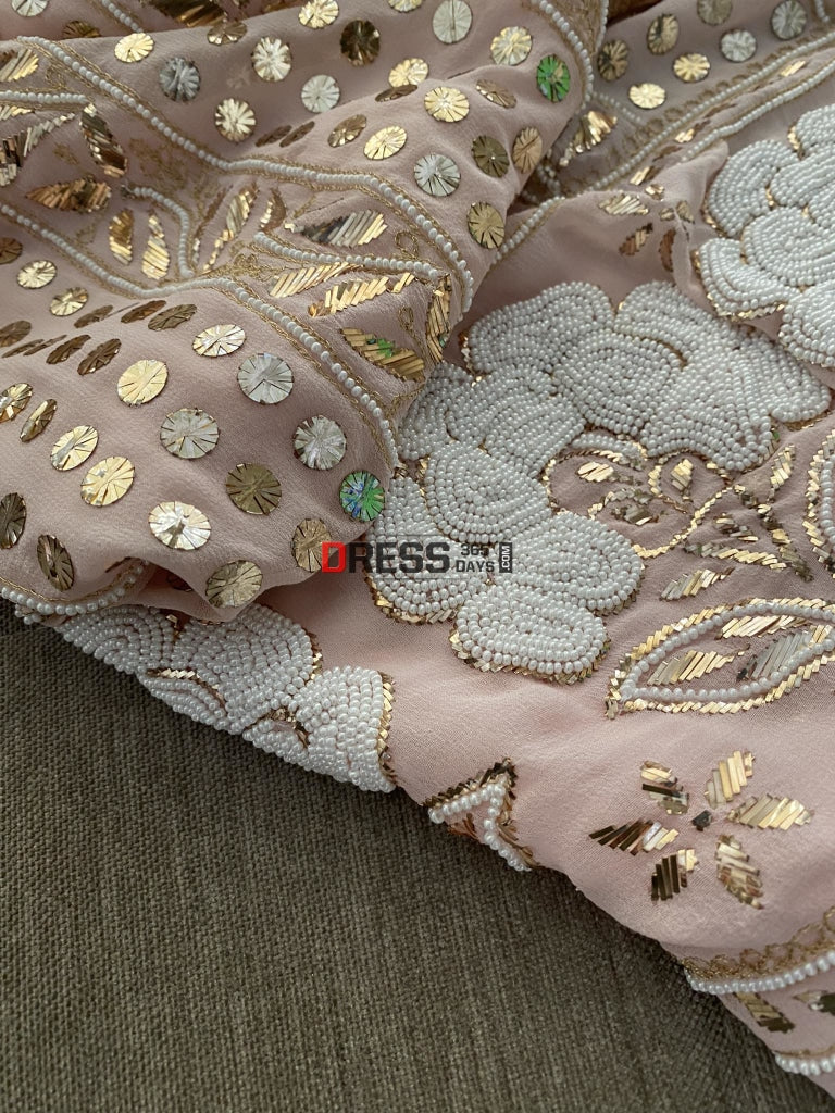 Exclusive Pastel Pink Kamdani & Pearl Suit Chikankari Suits