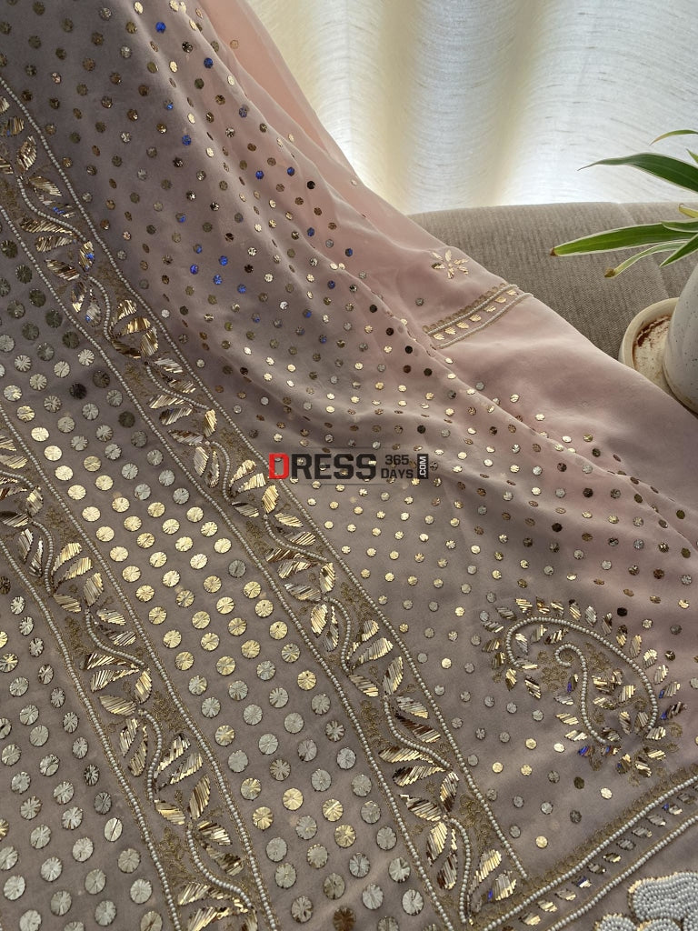 Exclusive Pastel Pink Kamdani & Pearl Suit Chikankari Suits