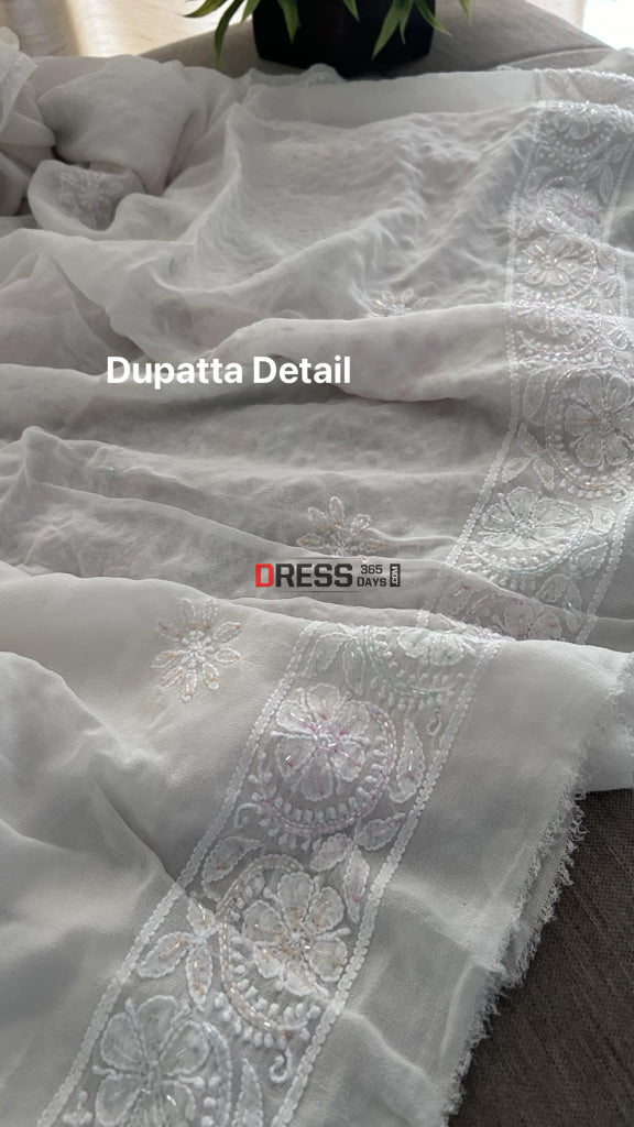 Heavy Cut Dana Work Chikankari Suit (Kurta & Dupatta) Suits