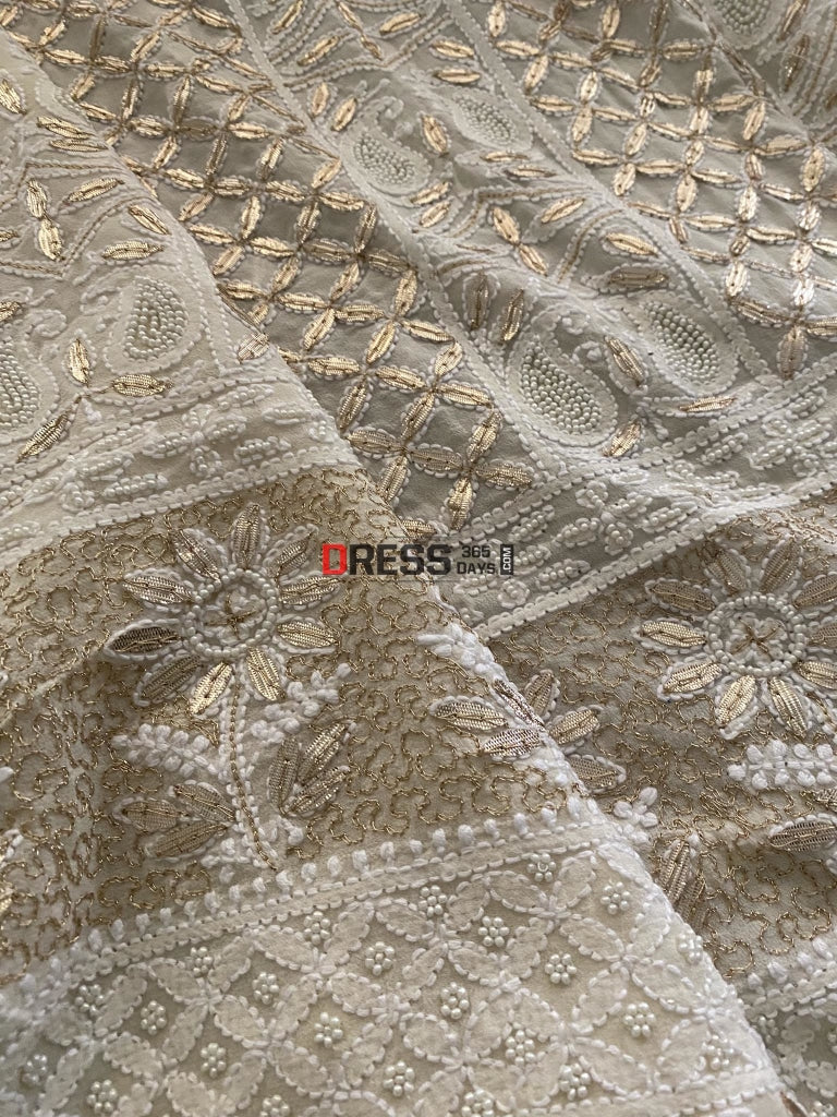 Ivory Gota Patti & Pearl Chikankari Suit Suits