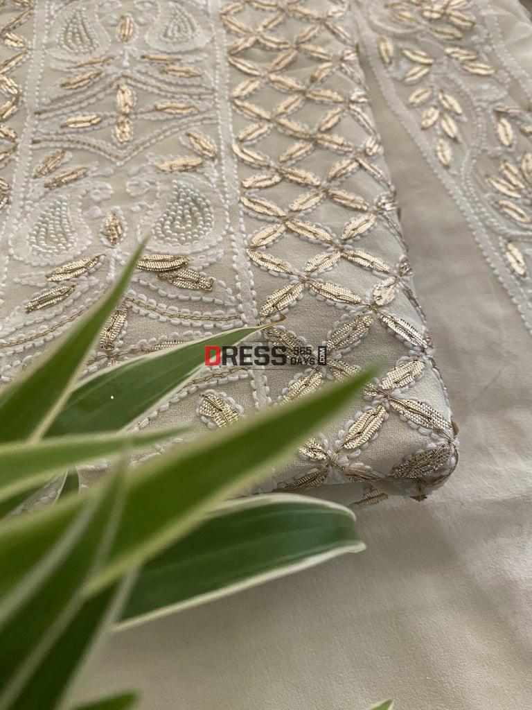 Ivory Gota Patti & Pearl Chikankari Suit Suits