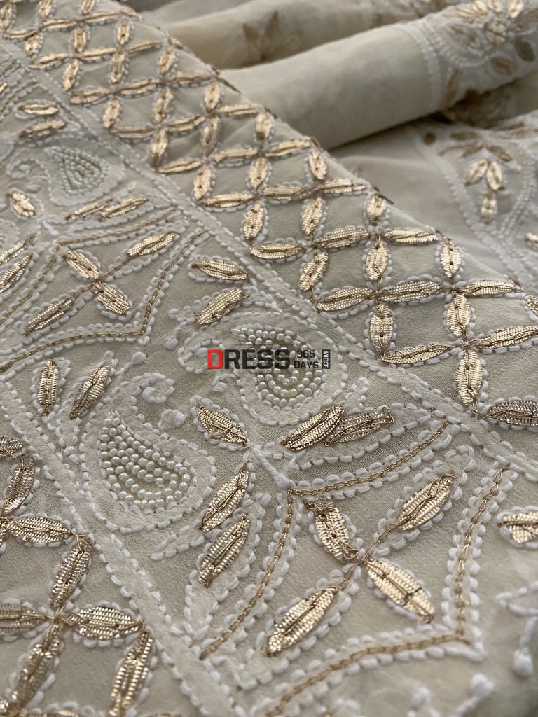 Ivory Gota Patti & Pearl Chikankari Suit Suits