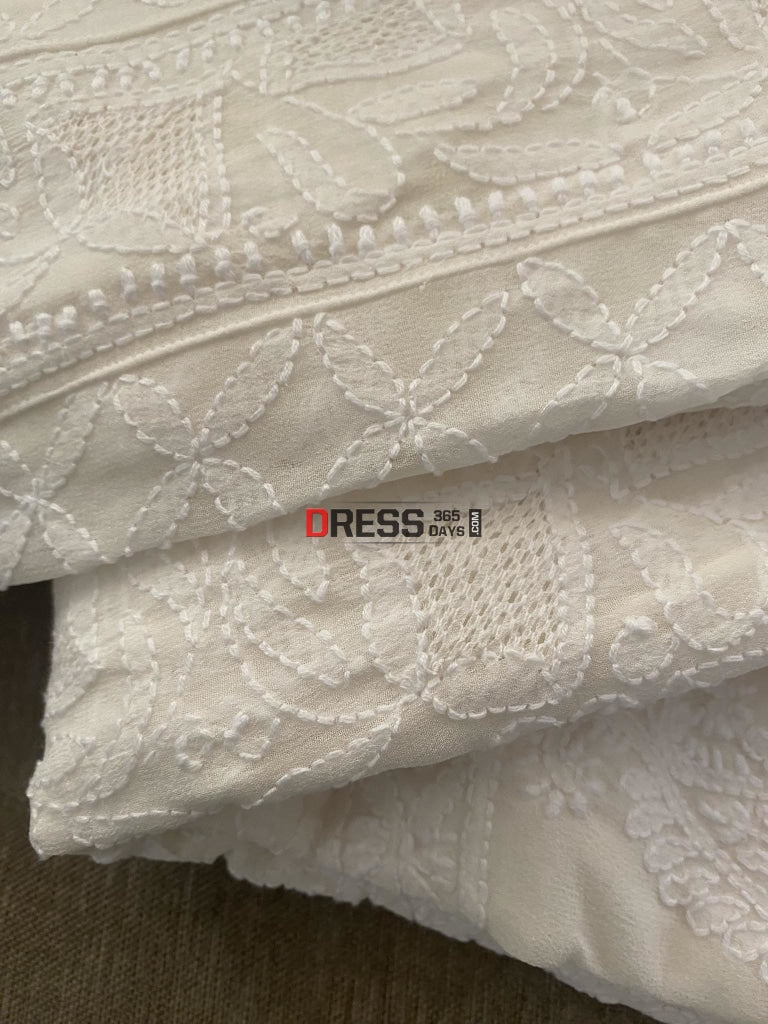 Ivory Hand Jaali Chikankari Anarkali