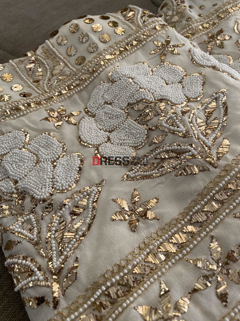 Ivory Kamdani & Pearl Suit Chikankari Suits