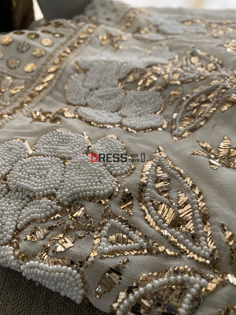 Ivory Kamdani & Pearl Suit Chikankari Suits