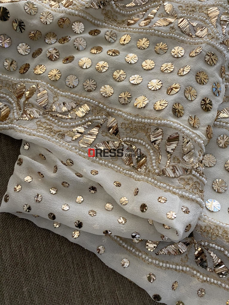 Ivory Kamdani & Pearl Suit Chikankari Suits