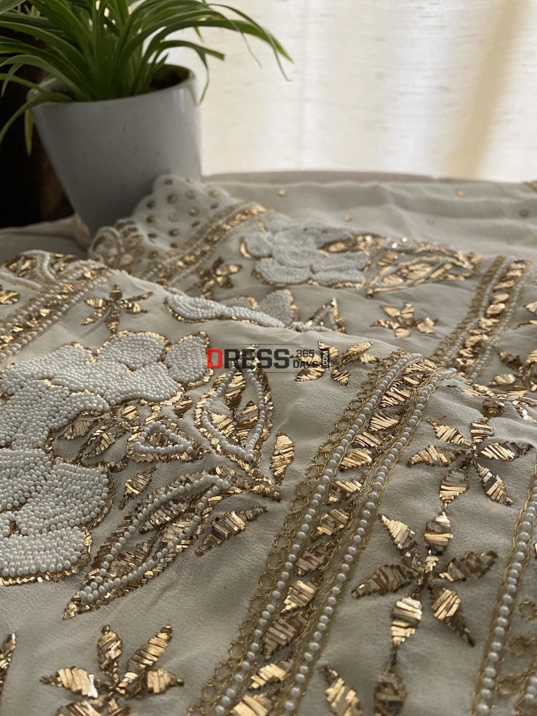 Ivory Kamdani & Pearl Suit Chikankari Suits