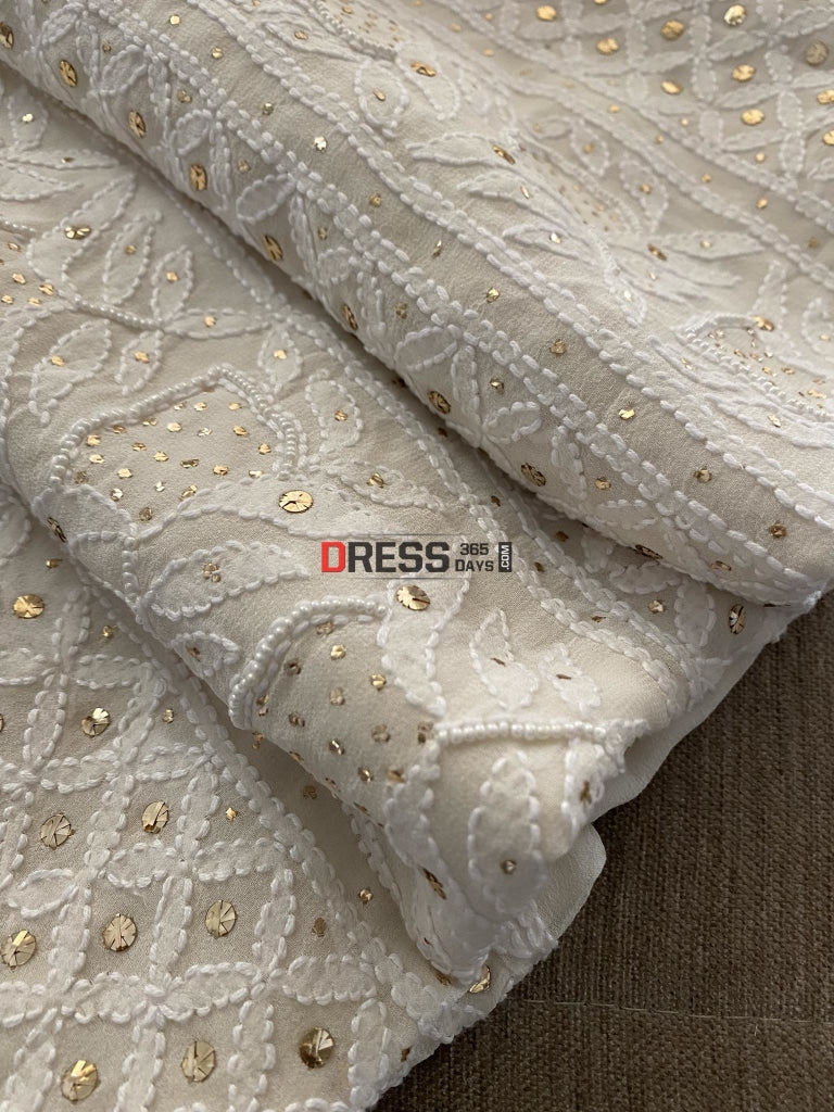 Ivory Mukaish & Pearl Chikankari Suit Suits