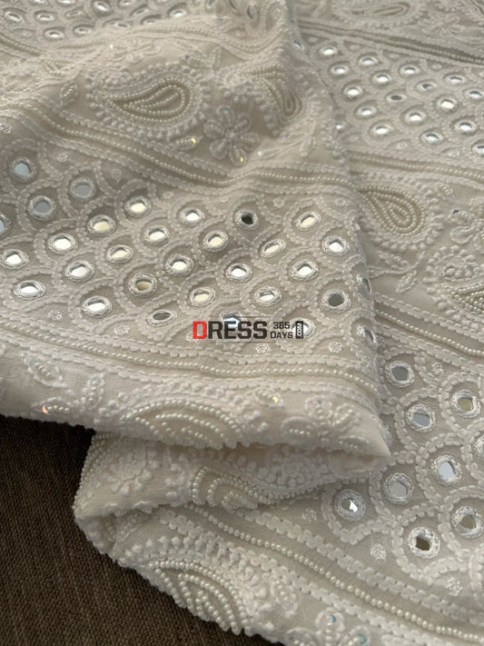 Ivory Pearl & Mirror Chikankari Suit Suits