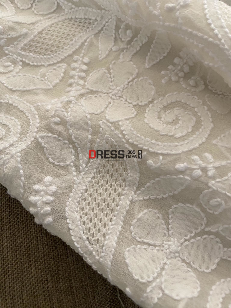 Ivory White Hand Jaali Chikankari Suit Suits