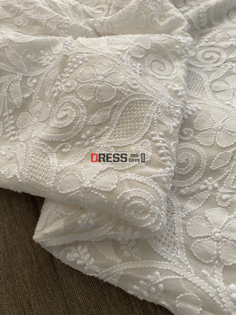 Ivory White Hand Jaali Chikankari Suit Suits