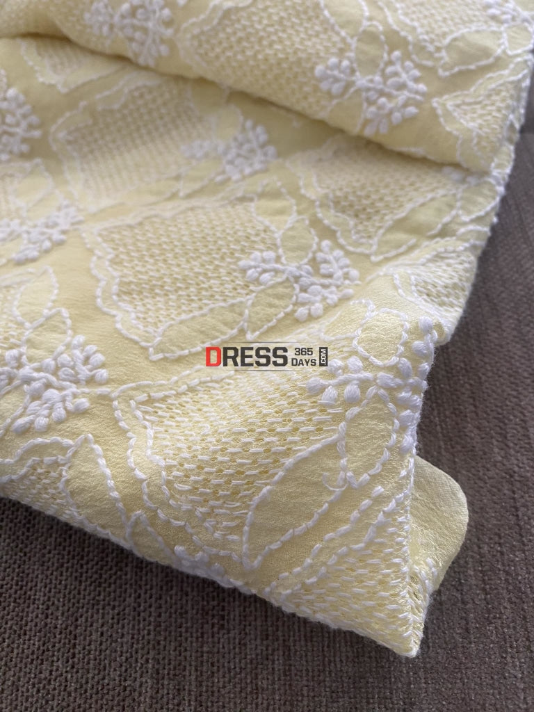 Lemon Yellow Hand Jaali Lucknowi Chikankari Suit Suits