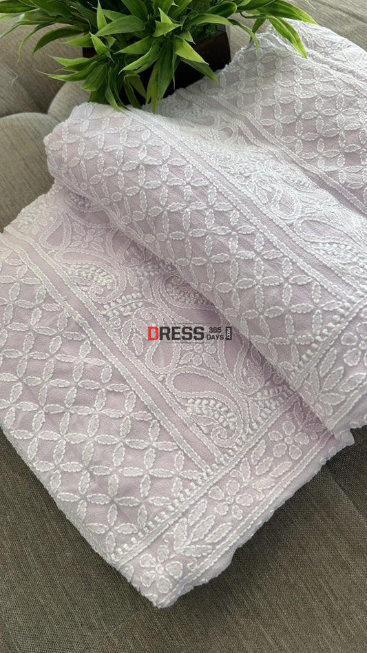 Lilac Lucknowi Chikankari Suit (Kurta & Dupatta) Suits