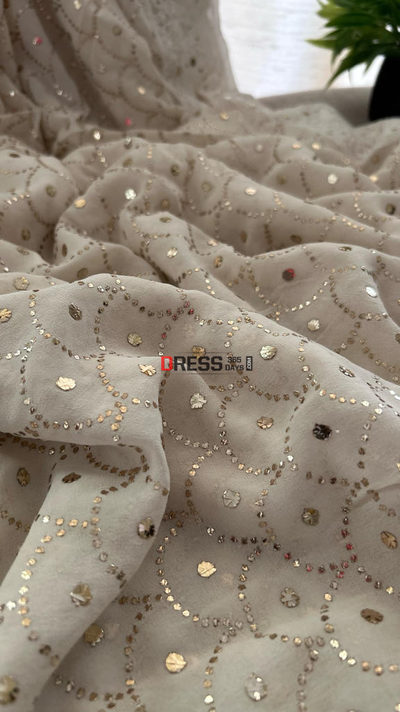 Masterpiece Ivory Kamdani Chikankari Saree Kamdani Saree