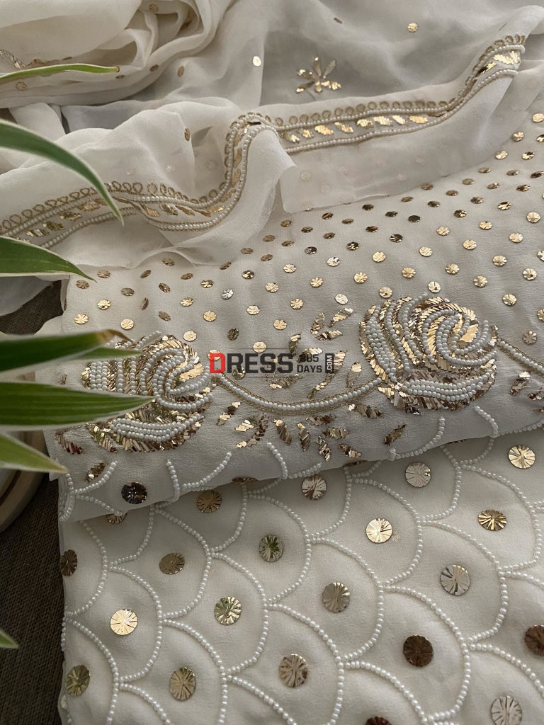 Masterpiece Kamdani & Pearl Suit Chikankari Suits