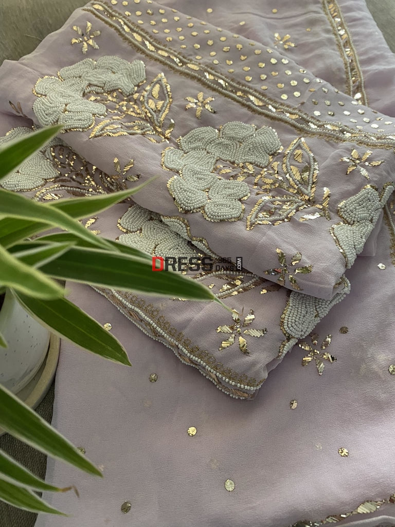 Masterpiece Lilac Kamdani & Pearl Suit Chikankari Suits