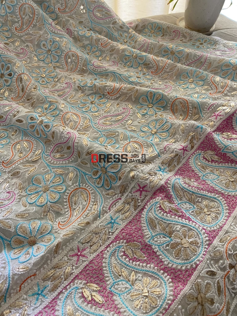 Multicolour Chikankari Gota Patti Dupatta