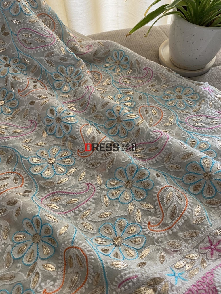 Multicolour Chikankari Gota Patti Dupatta