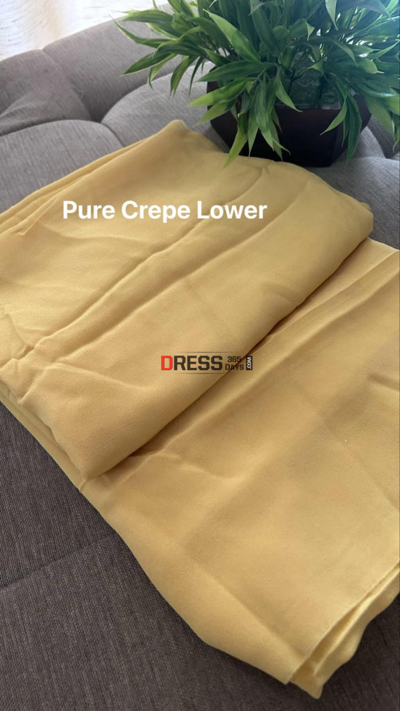 Mustard Yellow Floral Parsi Gara Suit (Three Piece) Parsi Gara Suits